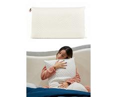 Flaffi Cuscino Letto Memory Foam - Guanciale Antisoffoco e Federa Antiacaro, Made in Italy, 70x40x13
