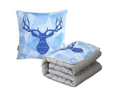 YLiansong-home Coperta di Viaggio e Cuscino Breve Peluche Doppio Scopo Trapunta in-Car Pieghevole Cuscino Quilt Pausa Pranzo Coperta Cuscino Bagaglio a Mano (Color : A, Size : 40x40cm)