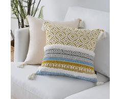 UKKO Cuscini per Divano Blue Yellow Pink Coperchio Cuscino Nappe Copertura del Cuscino in Stile Marocchino Tessuto per La Decorazione della Casa Divano Letto 45X45Cm