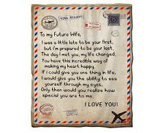 Coperta in pile per la mia moglie Lettera Trapuntini I Love You Positive Incoraggiare Aria Mail Coperta Coperta Coperta Coperta di Flanella Per Divano Letto Per Donne Mamma