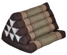 Wilai GmbH Cuscino Triangolo Thai, esteso Un Cuscino Piatto, Pieghevole, Fabbricato in Thailandia, Marrone/Beige (82401)