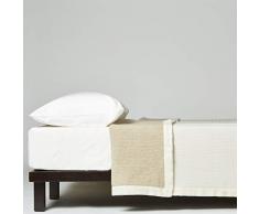 LANEROSSI Coperta Matrimoniale Maxi Serenella, coperta in cashmere e lana vergine, 230x270 cm, Bianco/Beige