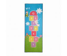 Relaxdays Tappeto per Bambini, Gioco della Campana, Atossico, Tappetino Puzzle, Antiscivolo, Cameretta, 180x70, Colorato
