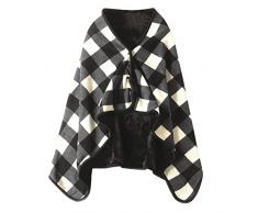 Sciarpa Scialle Patchwork plaid lady inverno sciarpe multifunzione doppio strato tartan plaid coperta sciarpa scialle scialle calda calda pigre scialle coperta Sciarpe Scialle ( Color : E )