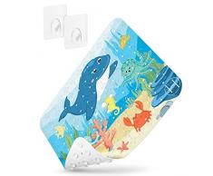 Homerella Tappetino doccia antiscivolo e sensibile alla pelle Bambini 53x53cm, INCL. SOSPENSIONE | Senza BPA | Tappeto doccia antiscivolo resistente alla muffa e lavabile in lavatrice