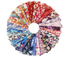 aufodara 30 Pezzi 20 x 25 cm Tessuti Tessuto Cotone Stoffa Stile Giapponese Tessuto Abbronzante Patchwork Cucito Creativo Stoffe a Metro Materiali per Hobby Creativi Quilting Tessuto (Colore)