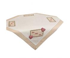 emmevi Tovaglia Cucina Runner Centrotavola Shabby Chic Tessuto Copritavolo MOD.TOVAGLIA Shabby (A) 85X85