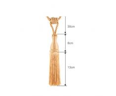 Vosarea 2pcs embrasses di Tenda Gland embrasses di drapé Finestra Decorativa Glands embrasse embrasse (Golden)