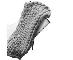 XZSBDXHH Coperta Lavorata a Maglia Grossa in Lana Lavorata a Mano Coperta Calda e Accogliente Fatta a Mano allUncinetto per Divano Letto Sedia Tappeto per Animali Domestici (G 60x80cm)