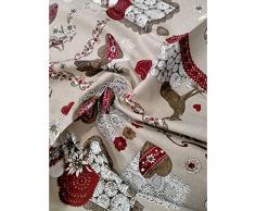Lacasashop Tessuto stoffa in vendita al metro tovaglie cuscini runner tende altezza tessuto cm 140 Tirolese shabby (Chamonix)