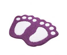 SHANNA Tappetino Antiscivolo per Vasca da Bagno, Doccia, tappeti Area tappeti Tappeto Cute Big Feet Assorbente zerbino tappetini Soggiorno Divano Cuscino Piede Pad Tappeto (Porpora, 40 x 60 cm)