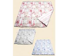 Lovely Home - Trapunta Invernale Piumone letto Matrimoniale 2 Piazze In Microfibra "Cles" Patchwork Floreale, GRIGIO