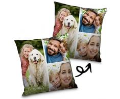 Cuscino personalizzato con foto. Foto regali. Cuscino personalizzato. Completamente stampato su entrambi i lati fino alla cucitura. Fino a 8 foto. Imbottitura inclusa. Varie dimensioni. 3 FOTO