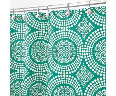 InterDesign Medallion Tenda Doccia, Tessuto, Verde, 180x0.2x180 cm