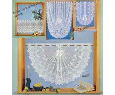 Tenda, tendina Jacquard Country Cottage per bistrò, motivo: a coda di rondine, in bianco, tenda in qualità certificata, anche per finestre a battente, conforme agli standard Ökotex,pronta all'uso, Shabby Chic Typ86