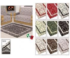 By Suardi - Tappeto arredo Passatoia Scendi letto"Camelia" in ciniglia cm 85x150 Made in Italy MARRONE REV