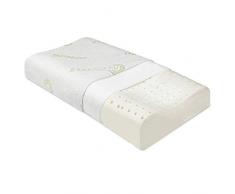 Beautissu Cuscino in Memory Foam Contorno BeauErgo FK - Cuscino in bambù - 55x35x11 cm - Cuscino cervicale in Schiuma Memory - Altezza Regolabile - Cuscino Ortopedico - Supporto per Il Collo