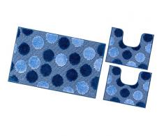 emmevi Tappeto Bagno Parure Set 3 Pezzi Moderno Soffice Antiscivolo Lavabile MOD.iOS Set 3 Pezzi Marrone