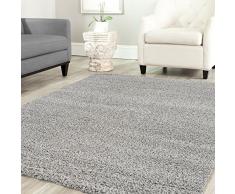 Tappeto Prime, tipo Shaggy, moderno, a pelo lungo, colore: turchese, tappeti per salotto e camera 300x400 cm grigio