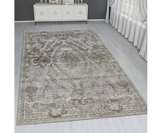 Paco Home Tappeto Orientale Moderno Effetto 3D Bordatura Ornamenti Oro Grigio Brillante, Dimensione:200x290 cm