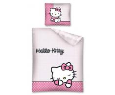 Hello Kitty biancheria da letto, double face 140 x 200 cm, federa 70 x 90 cm 100% cotone