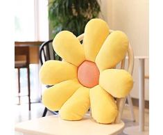 Cuscino A Forma di Fiore, Cuscino Carino A Forma di Fiore Cuscino in Peluche A Forma di Fiore Cuscini Decorativi in Cotone PP Traspirante per Ragazze Adolescenti Cuscini Carini Giallo 45 cm