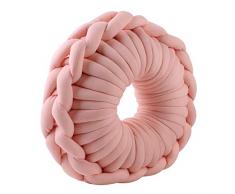 LVYIMAO - Cuscino creativo intrecciato a mano, per la casa, con ciambelle Polvere per cuoio.