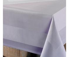 Biancheria da tavola, gastronomia tovaglie, tovaglioli in tessuto, bianco damascata con bordi, Cartone, bianco, 140x230