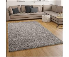 DIVA Tappeto Shaggy Grigio Pelo Alto Pelo Lungo Tinta Unita Silver Nuovo Prezzo Top*, Dimensione:160x220 cm