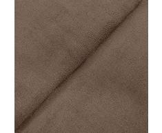 DESHOME Alessia 10 metri - Tessuto al metro scamosciato in Microfibra Idrorepellente Stoffa per tappezzeria divani, cuscini, complementi darredo (Grigio marrone)