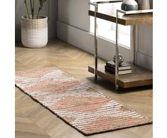 Nuloom Tappeto Marla Intrecciato a mano in denim e juta con diamanti di juta, 5,5 x 15,8