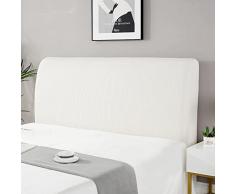 Kamanan Copritestiera Letto Cover Testata Letto Lavabile Fodera Testata Letto Estensibile Fodera Elastica Protezione Antipolvere per Testiera Imbottita per Camera da Letto (Bianco, 170-190cm)