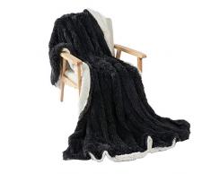 YAOTT Coperta in Microfibra e Pelliccia Sintetica Leggera Soffice per Divano o Letto Coperta di Lungo Peluche Classic in Tinta Unita Spazio grigio 160x200 cm