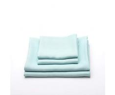 LinenMe Blu Guscio duovo Set Asciugamani di Lino Lara 2 Asciugamani Grandi e 2 Asciugamani, Fatto in Europa, Biancheria da Bagno, Morbido, Prelavato Assorbente