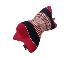 Cuscino tradizionale tailandese Kapok per il collo di yoga massaggio o relax (nero, rosso)