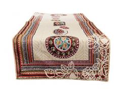 GIURI TESSUTI - RUNNER Centrotavola in tessuto Gobelin Jacquard, Realizzato a mano in Italia (RUNNER - CERCHI)