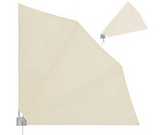 Deuba Tenda da Balcone a ventaglio Supporto per Parete 140x140cm Protezione dal Sole Privacy Beige