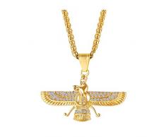 Collana persiana Farvahar da uomo Of Gift TIZIKJ Ciondolo in acciaio inossidabile con collane e ciondoli Collana Di Busta (Multicolor, One Size)