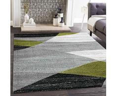 VIMODA Moderno Soggiorno Tappeto Disegno Geometrico Erica in Marrone Beige - Öko-Tex Certificato - Verde, 160x220 cm