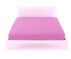 Lenzuola Lenzuolo Sotto Maxi con Angoli Letto Matrimoniale Una Piazza e Mezza Singolo 100% Cotone TUTTI I COLORI (Singolo 95x200, Lilla)