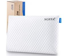 NOFFA Cuscino Letto Basso Guanciale per Dormire, Cuscino Basso Cervicale 6 cm in Memory Foam per Prono, Cuscino Sottile e Piatto Adulto 60x40cm