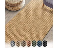 Tappeto da soggiorno/passatoia Sabang, effetto sisal, disponibile in diversi colori e dimensioni, durevole e resistente (colore naturale, 66 x 100 cm)