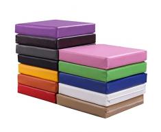 EN AyuL Cuscino per sedia spesso 5/8 cm, impermeabile, in pelle PU, morbido, per esterni, giardino, patio, prato (40 x 40 x 5 cm, rosso)