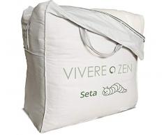 Vivere Zen - Piumino Bio Cruelty Free in Seta. Primaverile 300 gr/mq. Tessuto Puro Cotone Bio - Misura 200x220 cm