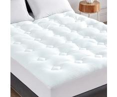 Hansleep Coprimaterasso Matrimoniale re 150x200, topper per materasso trapuntato con motivo trapuntato trifoglio, Coprimaterasso Imbottito Letto con Bordo Elastico scomparto extra profondo, 38 cm