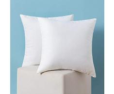 MIULEE Imbottitura Cuscini 45x45cm per Divano 2 Pezzi Copricuscino Morbido Arrendamento Moderno per Camera da Letto Soggiorno Ufficio Bianco