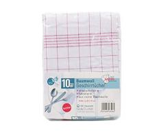 Amago 10 strofinacci, 100% Cotone, 50 x 70 cm - Rosso