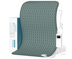 Cuscino Termoforo Elettrico 40x76CM, Nopfeen Termoforo Elettrico con 6 Livelli di Temperatura e 4 Timing Uso Secco/Umido,Coperta Elettrica per Alleviare il Dolore Muscolare Lombare,Addome,Collo,Spalla