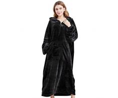 Genfien Coperta con Le Maniche Coperta Indossabile Oversize in Microfibra e Sherpa Coperta Indossabile Flanella Divano Taglia Unica