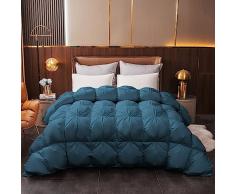 puredown Piumone 220x240cm per Tutte le Stagioni, Riempito di Piuma e Piumino doca dalle Alte Latitudini, Piumino Leggero e Morbido, 100% Cotone, Lavabile in Lavatrice (Azzurro marino)